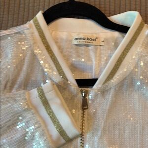 Sequin White Bomber Jacket